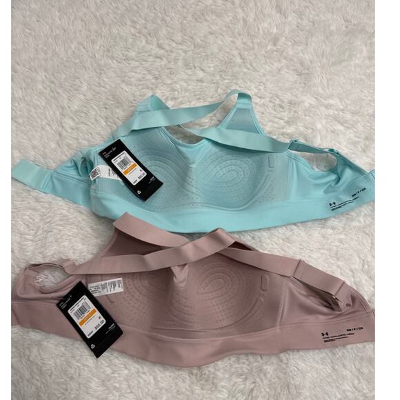 NWT Under Armour Continuum High Support Sports Bras Set S — Pink & Aqua - Picture 8 of 11